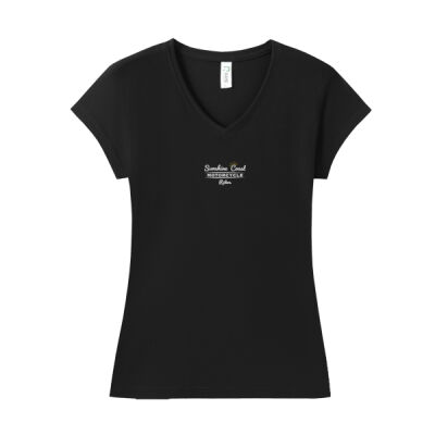 Sports Bike Sunset Logo Womens V-Neck Tee Thumbnail